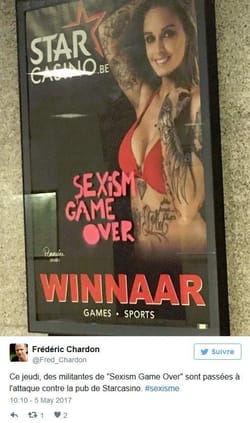 Scandale sexiste pub casino belge